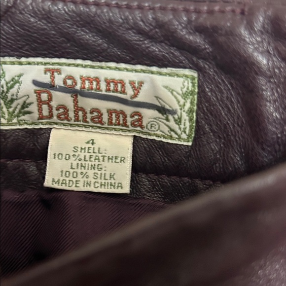 *Tommy Bahama Rich maroon Leather Pants - Picture 2 of 9